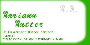 mariann mutter business card